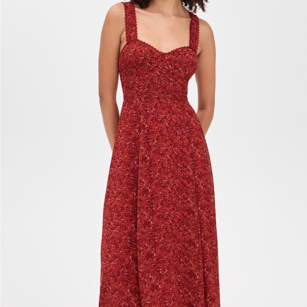 Lela Dress Reformation Red Floral Dress